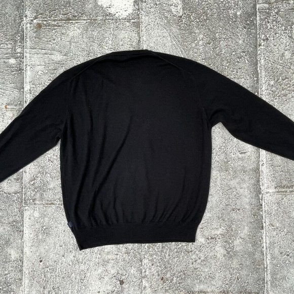 Valentino Men Sweater Black Long Sleeve Pull Over V Neck Size 56 XXL Authentic - Picture 4 of 9